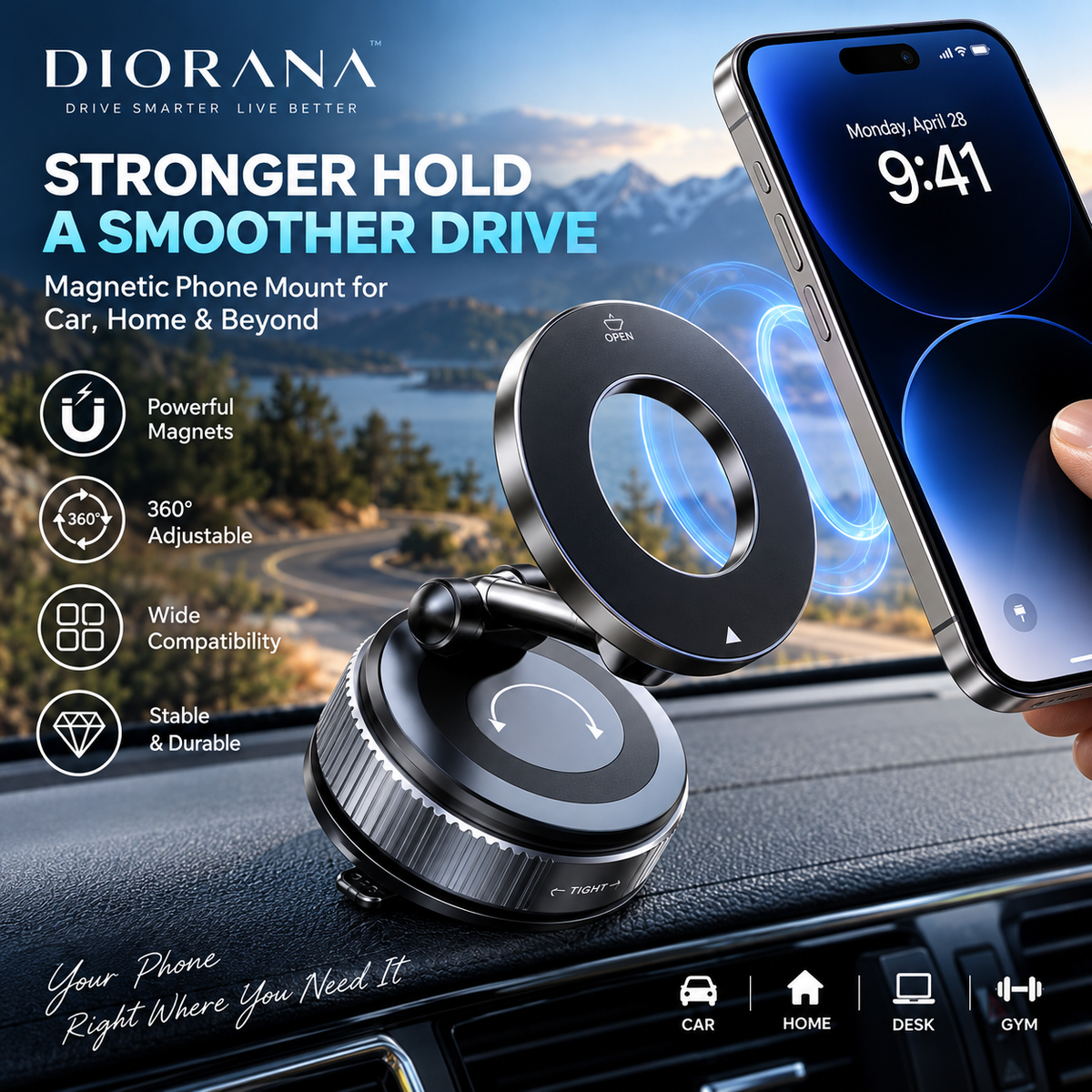 360° Magnetic Phone Mount